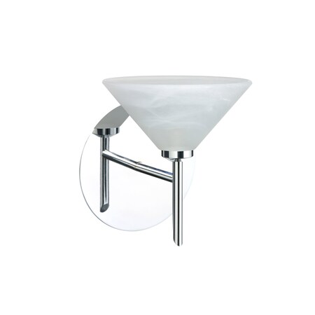 Besa Lighting Kona Mini Sconce, Marble, Chrome Finish, 1x5W LED 1SW-117652-LED-CR